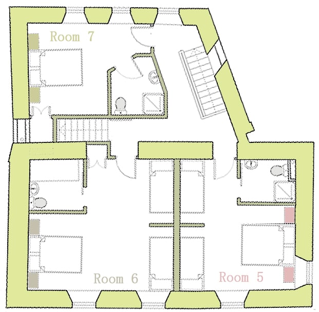 The second floor at the Dale Manor